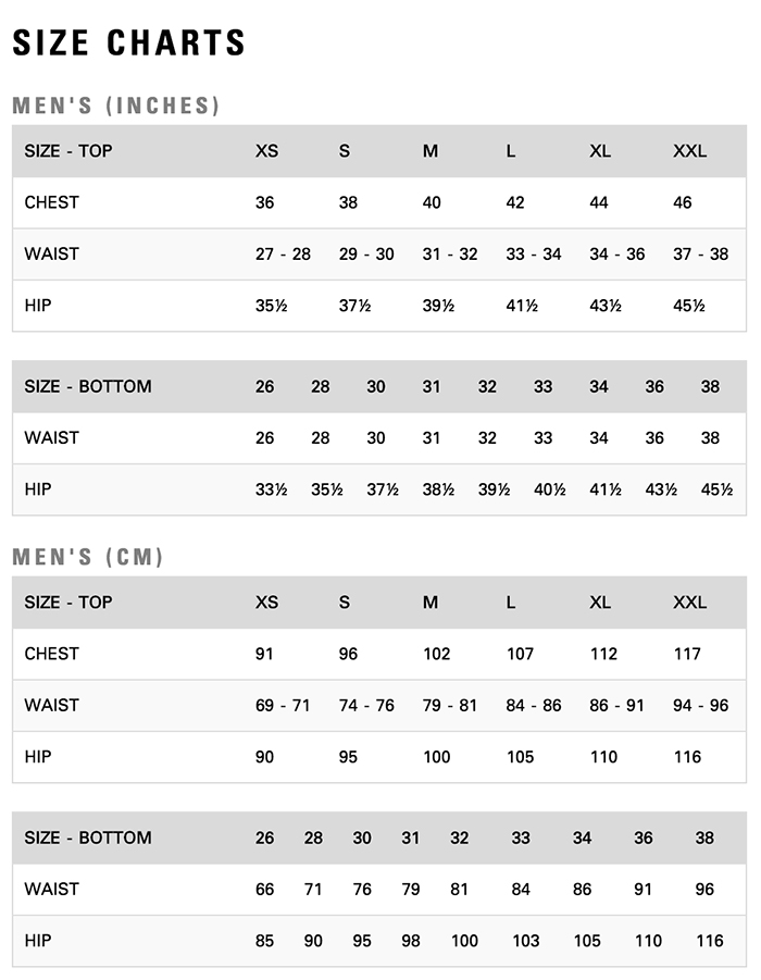 Rvca Size Chart