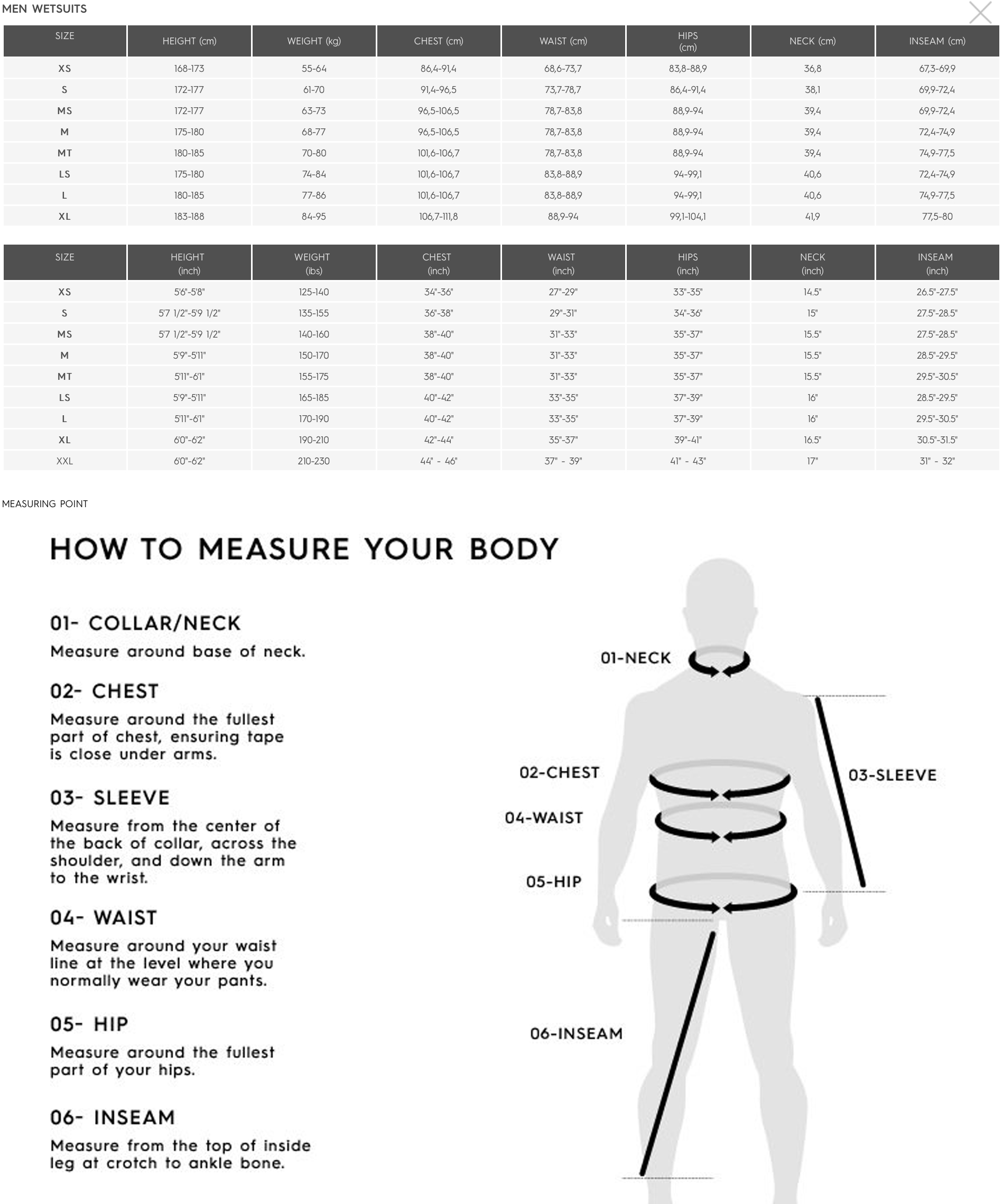 Quiksilver Size Chart