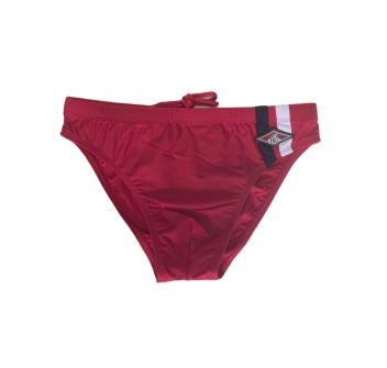 BEAR SURFBOARDS COSTUME LYCRA SLIP SWIMMING TRUNKS RIBBON RED