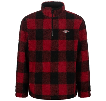 BEAR SURFBOARDS FURRY CHECKERED HALF ZIP