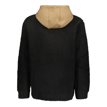 BEAR SURFBOARDS FURRY HOODIE FELPA FULL ZIP IN PILE CON CAPPUCCIO BLACK/BROWN