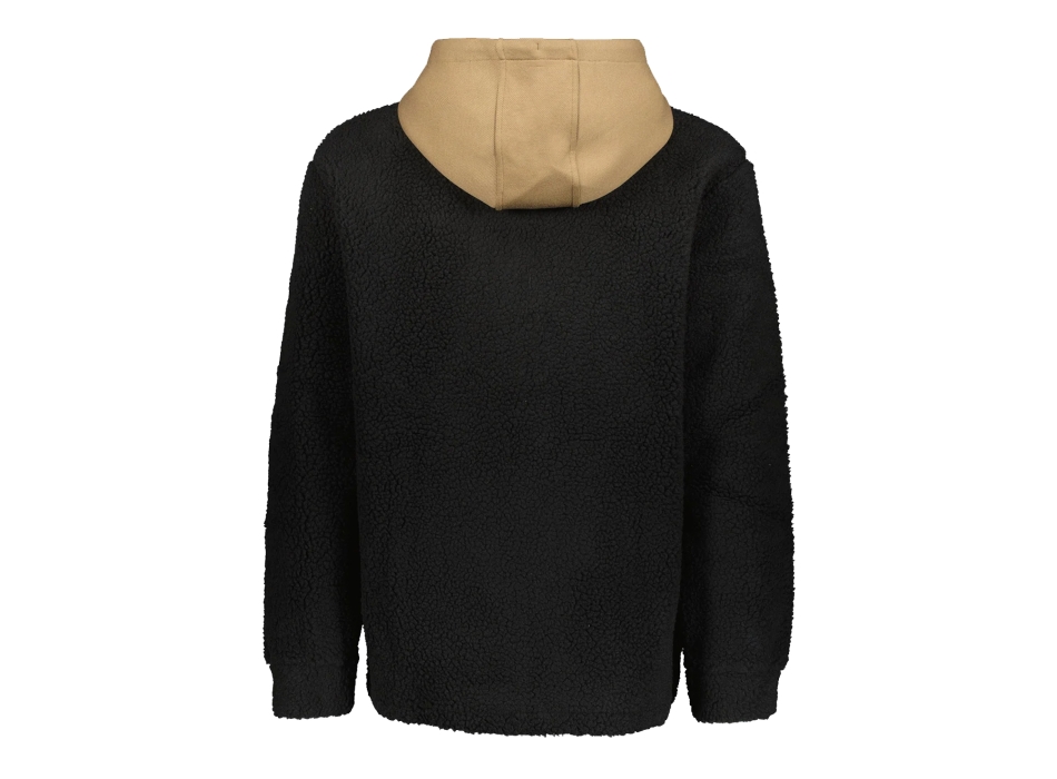 BEAR SURFBOARDS FURRY HOODIE FELPA FULL ZIP IN PILE CON CAPPUCCIO BLACK/BROWN