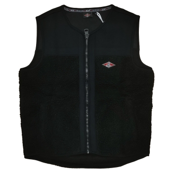 BEAR SURFBOARDS FURRY VEST SMANICATO IN PILE CON ZIP BLACK