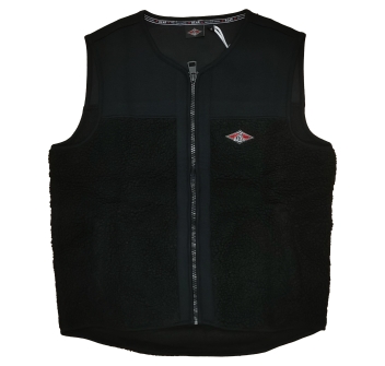 BEAR SURFBOARDS FURRY VEST SMANICATO IN PILE CON ZIP BLACK