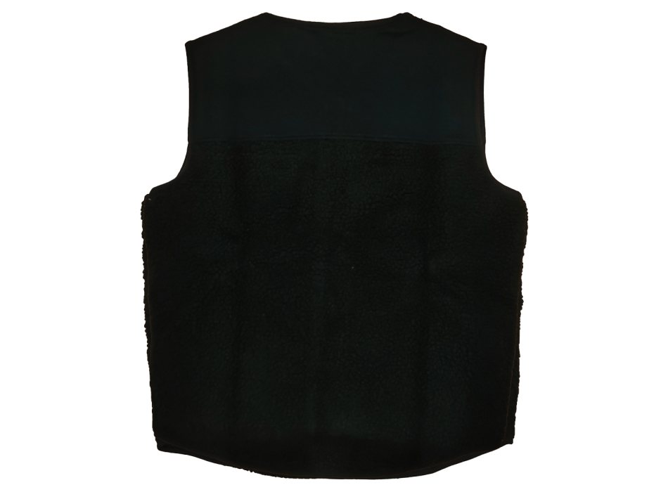 BEAR SURFBOARDS FURRY VEST SMANICATO IN PILE CON ZIP BLACK