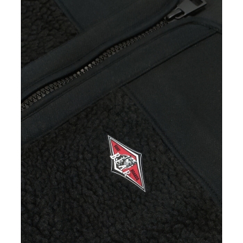 BEAR SURFBOARDS FURRY VEST SMANICATO IN PILE CON ZIP BLACK