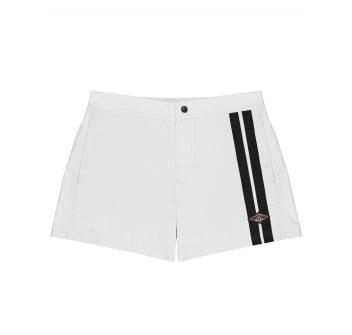 BEAR SURFBOARDS MALIBU' BOARDSHORTS WHITE ALYSSUM