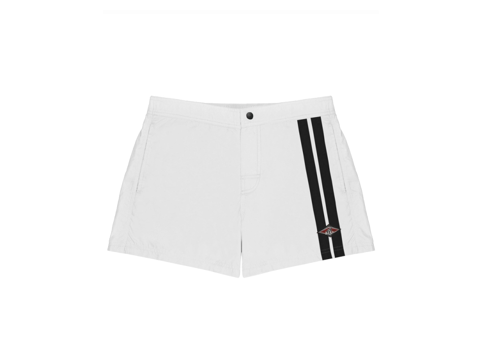 BEAR SURFBOARDS MALIBU' BOARDSHORTS WHITE ALYSSUM