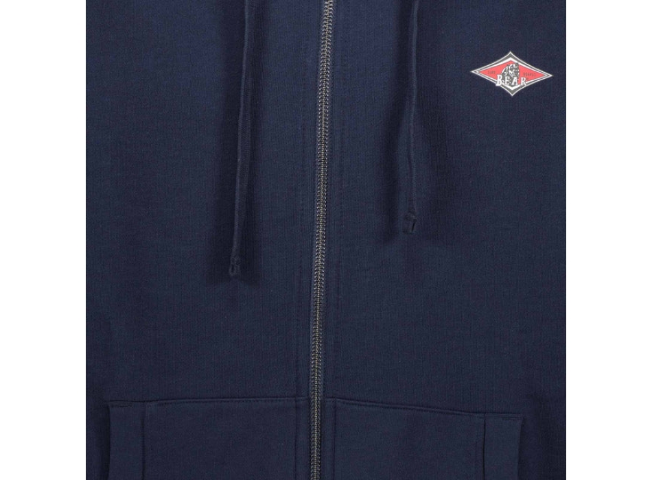BEAR SURFBOARDS SMALL LOGO FELPA ZIP CAPPUCCIO SHADOW