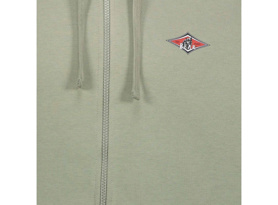 BEAR SURFBOARDS SMALL LOGO FELPA ZIP CAPPUCCIO SHADOW