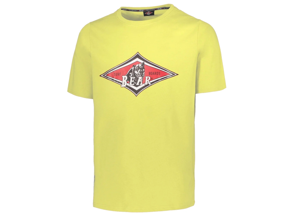 BEAR SURFBOARDS T-SHIRT BIG LOGO LIME LIGHT