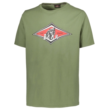 BEAR SURFBOARDS T-SHIRT BIG LOGO OIL GREEN