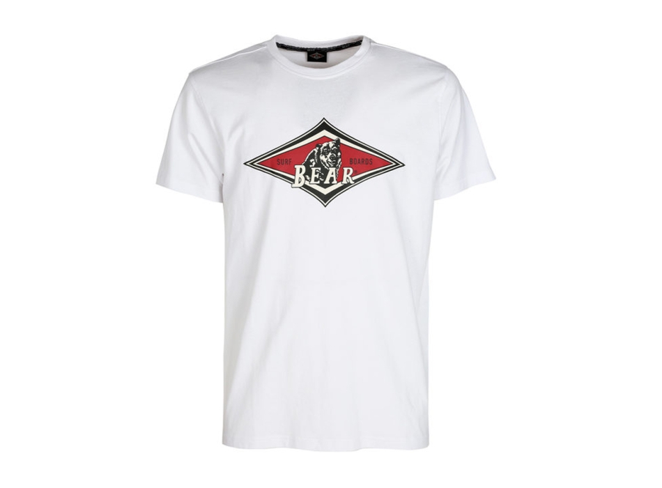 BEAR SURFBOARDS T-SHIRT LOGO WHITE