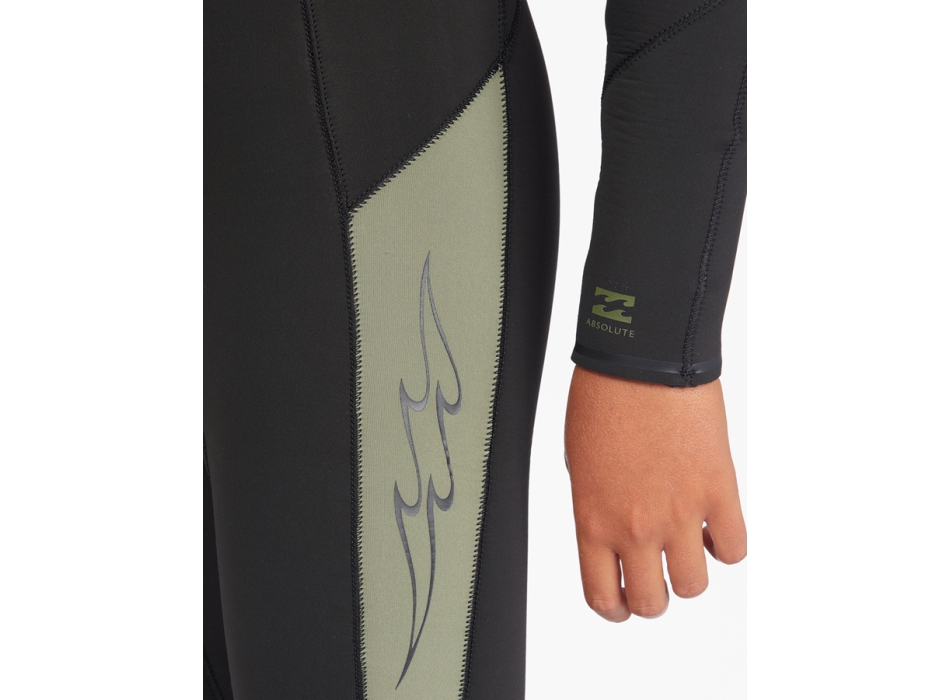 BILLABONG ABSOLUTE 5/4 CHEST ZIP MUTA CON CAPPUCCIO RAGAZZO MILITARY