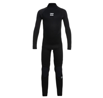 BILLABONG INTRUDER 3/2 MM BACK ZIP MUTA RAGAZZO BLACK