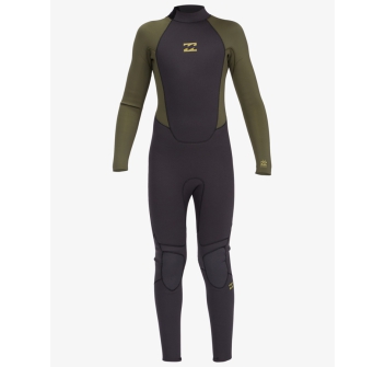 BILLABONG INTRUDER 5/4 MM BACK ZIP MUTA RAGAZZO ANTIQUE BLACK