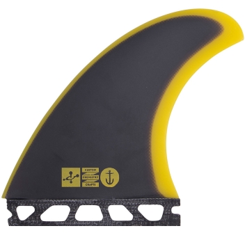 CAPTAIN FIN CHEMISTRY SET THRUSTER FIBERGLASS SINGLE TAB MEDIUM BLACK/YELLOW