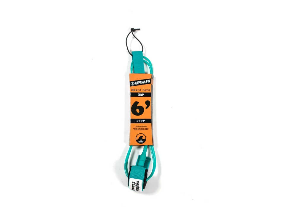 CAPTAIN FIN SHRED CORD LEASH 6' COMP TEAL