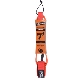CAPTAIN FIN SHRED CORD LEASH 7' STANDARD ORANGE