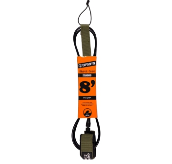 CAPTAIN FIN SHRED CORD LEASH 8' STANDARD ARMY GREEN