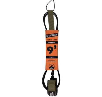 CAPTAIN FIN SHRED CORD LEASH 9' STANDARD ARMY GREEN