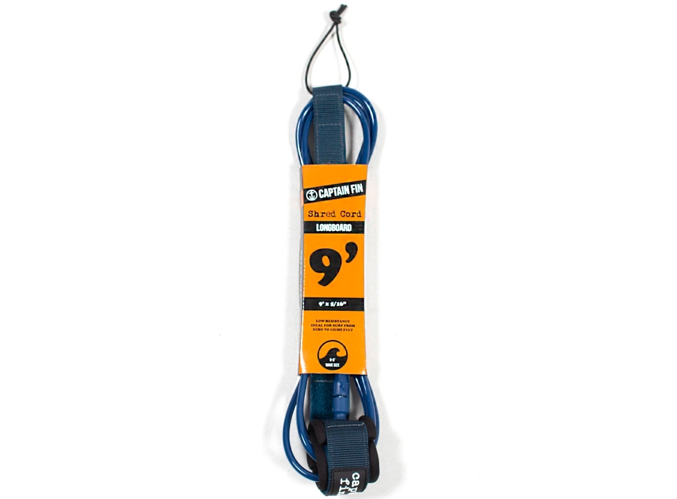 CAPTAIN FIN SHRED CORD LEASH 9' STANDARD BLUE