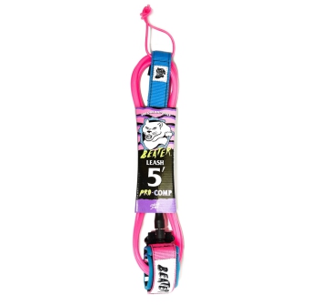 CATCH SURF BEATER 5' PRO-COMP LEASH PINK BLUE