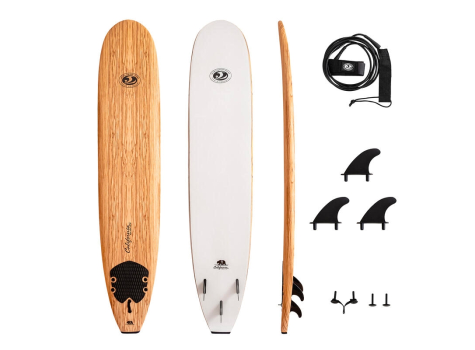 CBC FUN 8'0" CALIFORNIA BEAR SERIES WOOD SOFTBOARD 