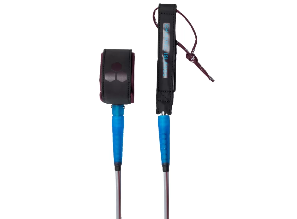 CHANNEL ISLAND 6' 3/16" LEASH ROUND COMP MERLOT OCEAN