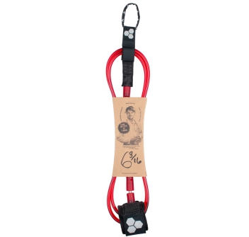 CHANNEL ISLAND DANE REYNOLDS SIGNATURE STANDARD LEASH 6' 3/16 RED