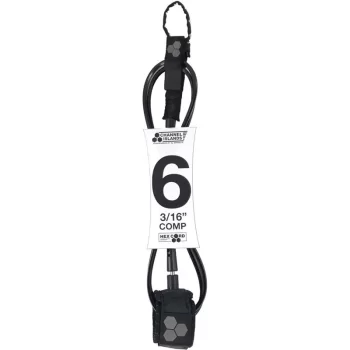 CHANNEL ISLAND HEX CORD LEASH 6' COMP BLACK