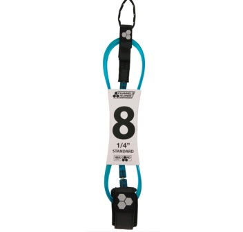 CHANNEL ISLAND HEX CORD LEASH 6' COMP FLO BLUE