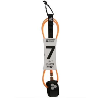 CHANNEL ISLAND HEX CORD LEASH 7' STANDARD FLO ORANGE