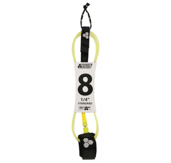 CHANNEL ISLAND HEX CORD LEASH 8' STANDARD FLO YELLOW