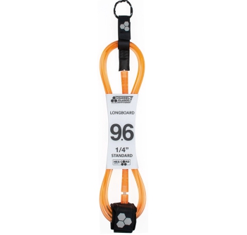 CHANNEL ISLAND HEX CORD LEASH 9'6" STANDARD FLO ORANGE