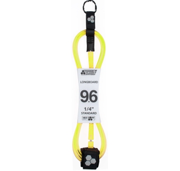 CHANNEL ISLAND HEX CORD LEASH 9'6" STANDARD FLO YELLOW