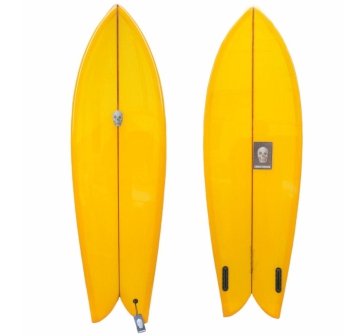 CHRIS CHRISTENSON 5'8'' FISH TWIN FIN GIALLO