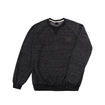 DARK SEAS TRAVERSE RAGLAN CREW FLEECE HEATHER BLACK