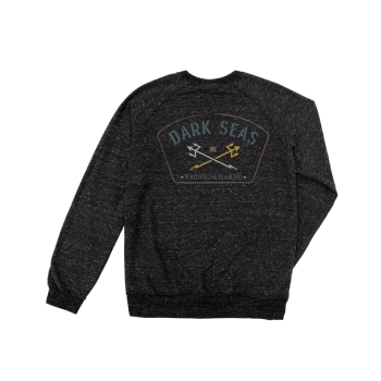 DARK SEAS TRAVERSE RAGLAN CREW FLEECE HEATHER BLACK