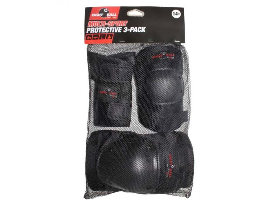 EIGHT BALL PAD SET PROTEZIONI SKATE ADULTO 3PZ BLACK