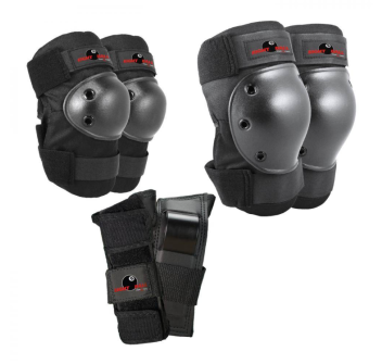 EIGHT BALL PAD SET PROTEZIONI SKATE ADULTO 3PZ BLACK