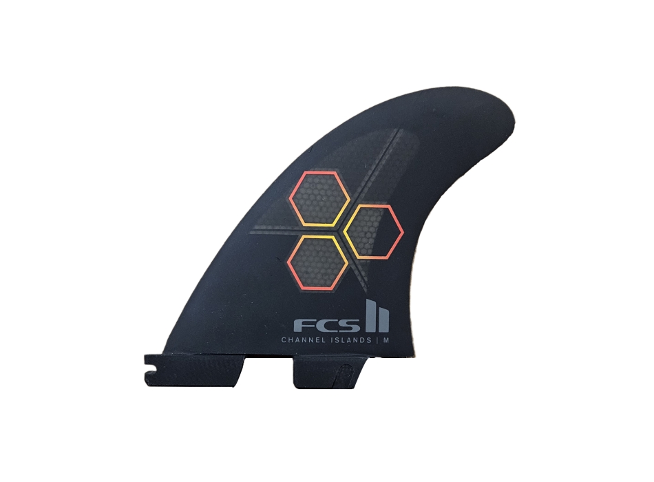 FCS II CHANNEL ISLAND PC TRI FIN SET BLACK FLAME 