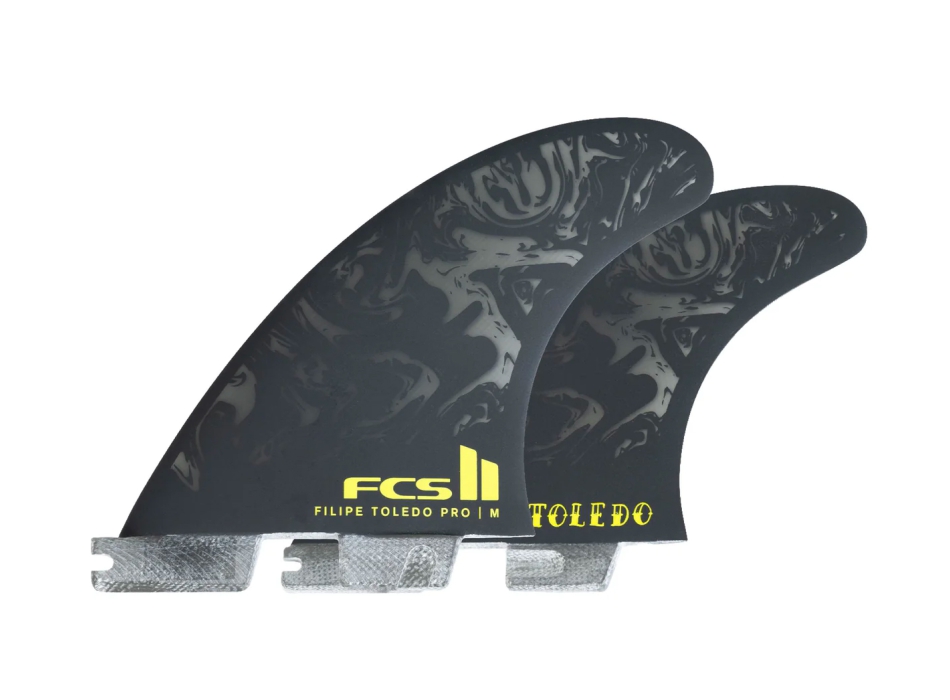 FCS II FILIPE TOLEDO PG PRO TRI FIN SET BLACK ACID
