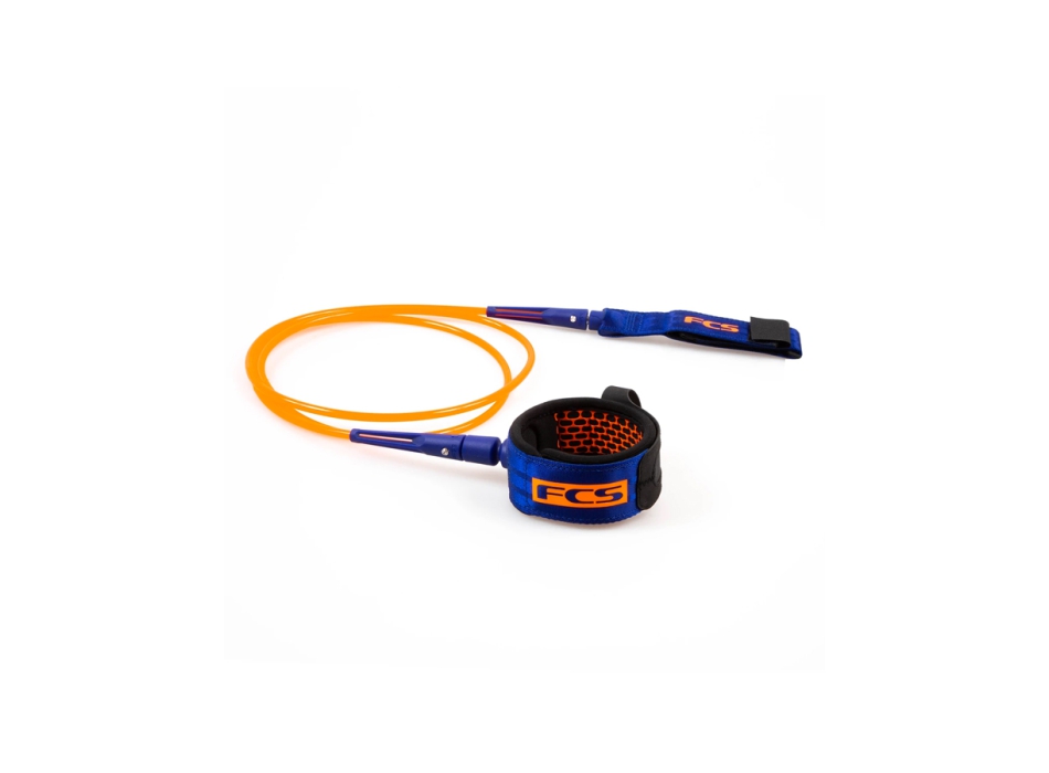FCS LEASH 8' ALL ROUND ESSENTIAL BLOOD ORANGE NAVY