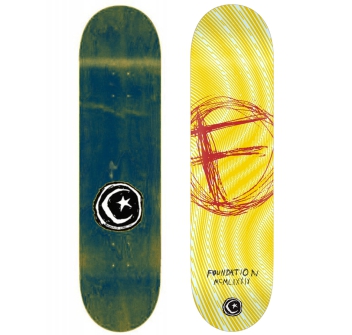 FOUNDATION 8.5" SWANK F YELLOW SKATEBOARD DECK