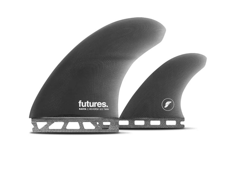 FUTURES FINS RASTA REVERSE FIBERGLASS TWIN+1 SMOKE