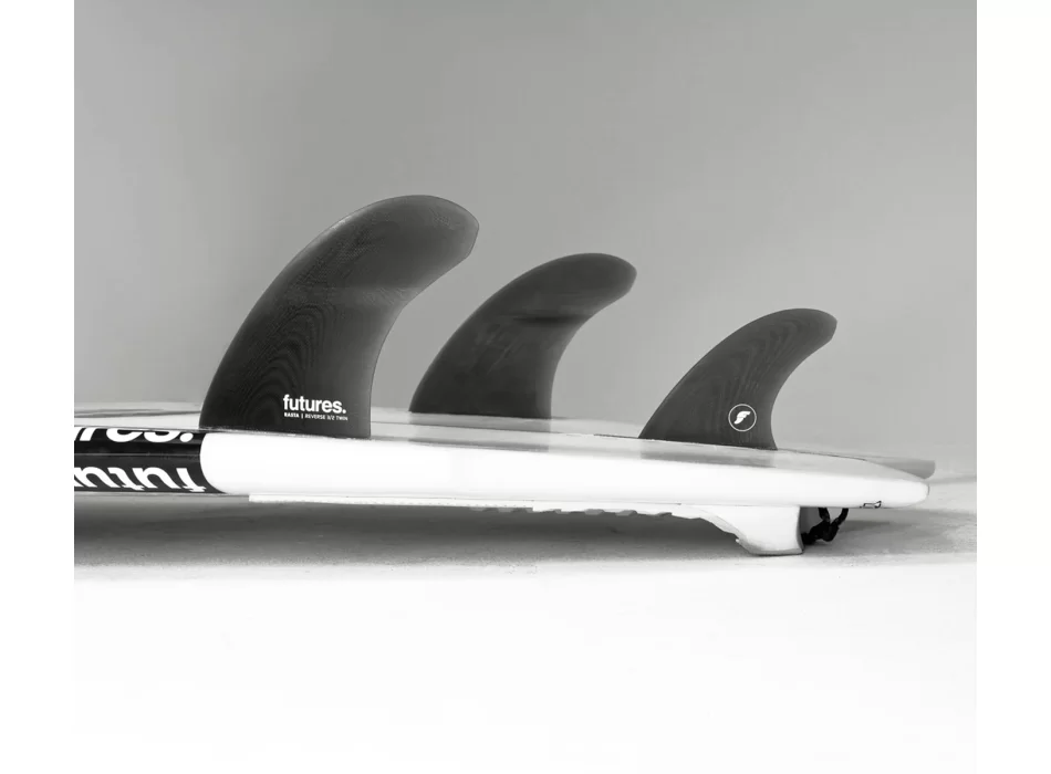 FUTURES FINS RASTA REVERSE FIBERGLASS TWIN+1 SMOKE