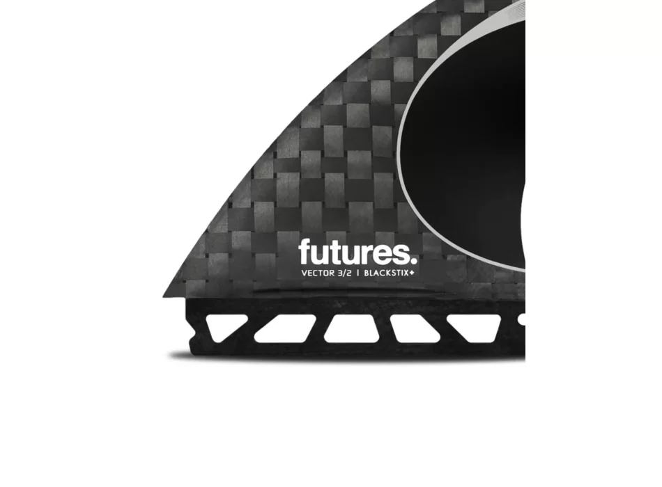 FUTURES PINNE 3/2 VECTOR BLACKSTIX THRUSTER SILVER LARGE