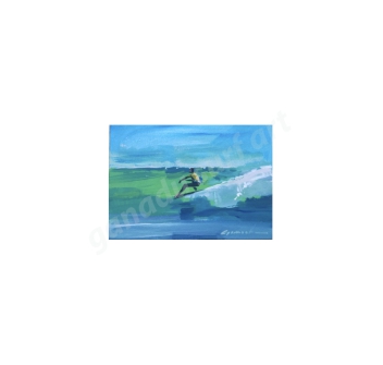 GANADU SURF ART ORIGINAL PAINTINGS HANG FIVE 13X18