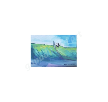 GANADU SURF ART ORIGINAL PAINTINGS OFF THE LIP 13X18